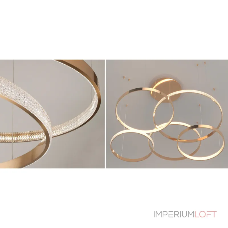 Подвесная люстра ORACLE Mahlu 5 Rings Gold