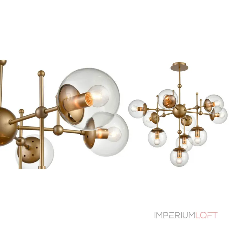 Люстра на штанге Gold Balls Chandelier 10 Люстра на штанге Gold Balls Chandelier 10