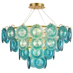 Подвесная люстра Blue Glass disk Chandelier