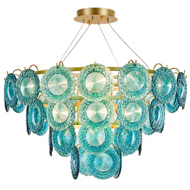 Подвесная люстра Blue Glass disk Chandelier
