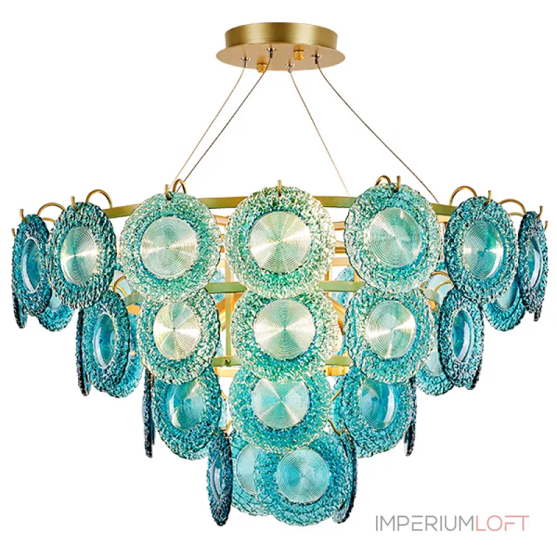 Подвесная люстра Blue Glass disk Chandelier Подвесная люстра Blue Glass disk Chandelier