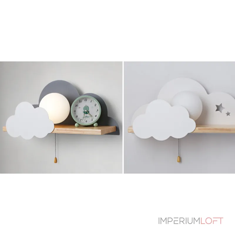 Бра с полкой Белое Облако Wall Lamp White Cloud от ImperiumLoft Бра с полкой Белое Облако Wall Lamp White Cloud от ImperiumLoft
