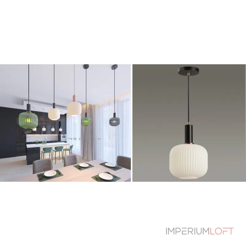 Подвесной светильник Ferm Living chinese lantern B Black / Green от ImperiumLoft