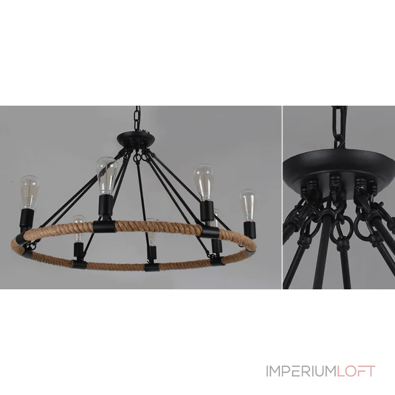 Подвесная люстра Round Tube Loft Rope Light