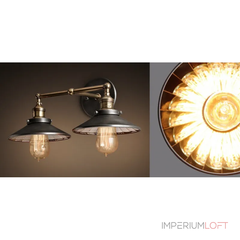 Бра Loft Cone 20th c.Factory filament Pendant Reflector Double от ImperiumLoft