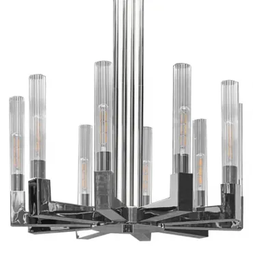 Люстра на штанге RH CANELLE Round Chandelier 10 Modern Chrome Люстра на штанге RH CANELLE Round Chandelier 10 Modern Chrome