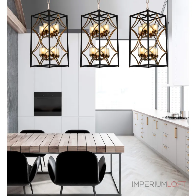 Подвесная люстра Lumina Deco Quadrato LDP 1223-8 BK+MD Подвесная люстра Lumina Deco Quadrato LDP 1223-8 BK+MD
