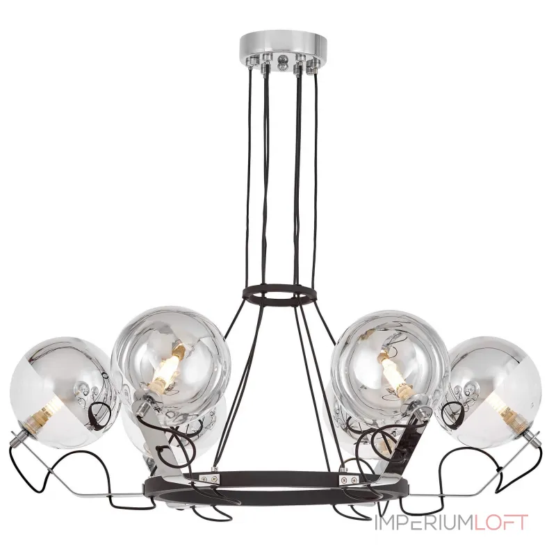 Подвесной светильник Lumina Deco LDP 9110-6 BK+CHR от ImperiumLoft