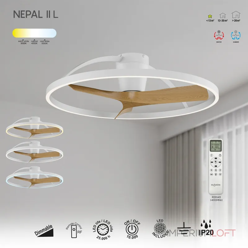 Потолочная люстра-вентилятор Mantra NEPAL II 9486 от ImperiumLoft