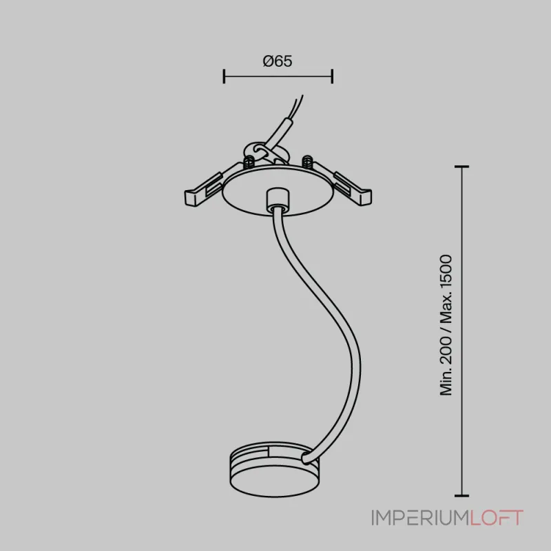 Коннектор питания Parity встраиваемый черный от ImperiumLoft