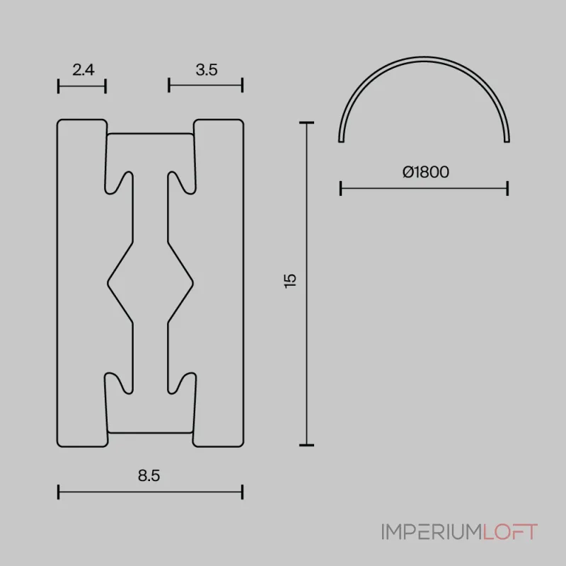 Шинопровод накладной/подвесной Maytoni Flarity TRX154-2SR-D1800-BS от ImperiumLoft