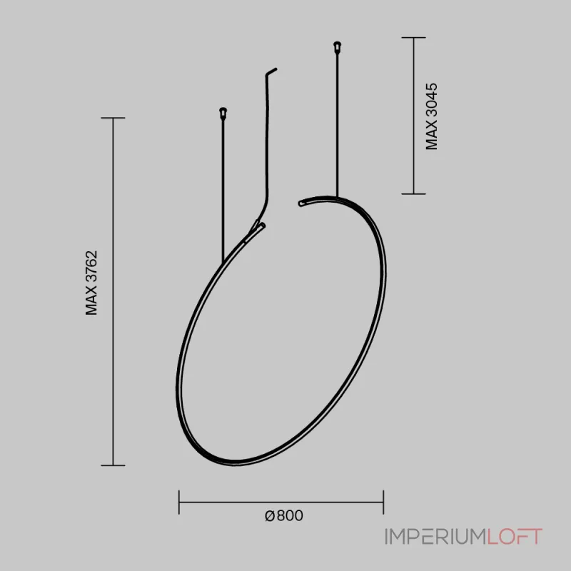 Шинопровод подвесной круглый D800мм вертикальный Maytoni Busbar trunkings Arity TRX233-RV-D800-B от ImperiumLoft
