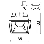 Встраиваемый светильник Maytoni Alfa LED DL043-01-15W4K-D-SQ-WB