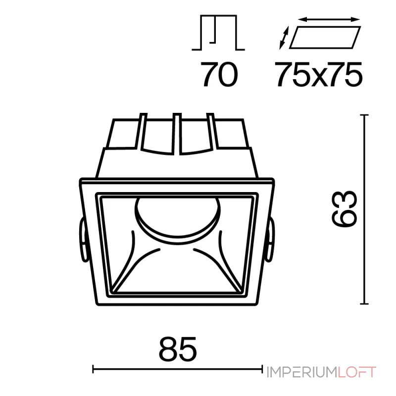 Встраиваемый светильник Maytoni Alfa LED DL043-01-15W4K-D-SQ-WB Встраиваемый светильник Maytoni Alfa LED DL043-01-15W4K-D-SQ-WB