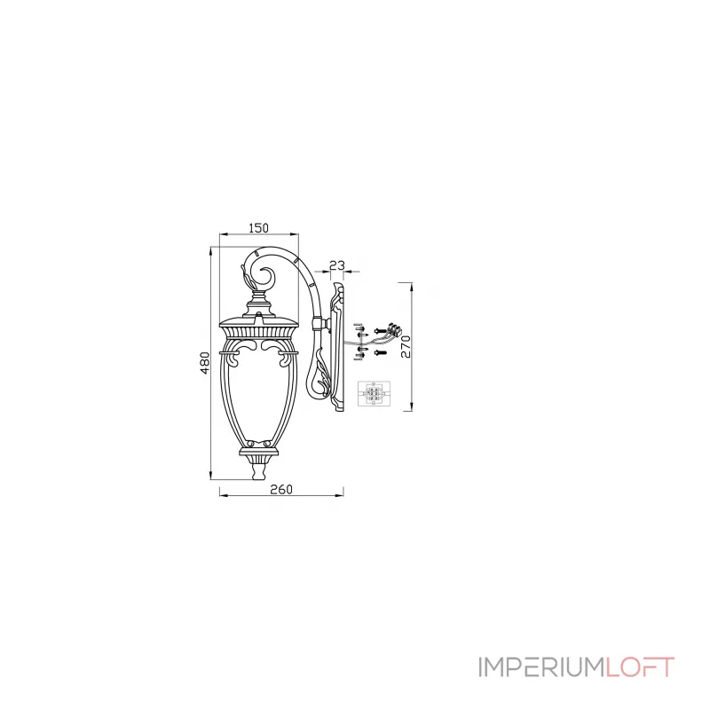 Настенный светильник Maytoni Outdoor O414WL-01BZ от ImperiumLoft