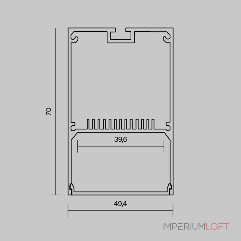 Алюминиевый профиль накладной-подвесной 50х70 (Серебро, 2 м), ALM-5070-S-2M Maytoni 633016 от ImperiumLoft
