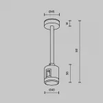Крепление потолочное Short 138мм с прямым коннектором питания Maytoni Flarity TRA156C-IPCL1-B от ImperiumLoft