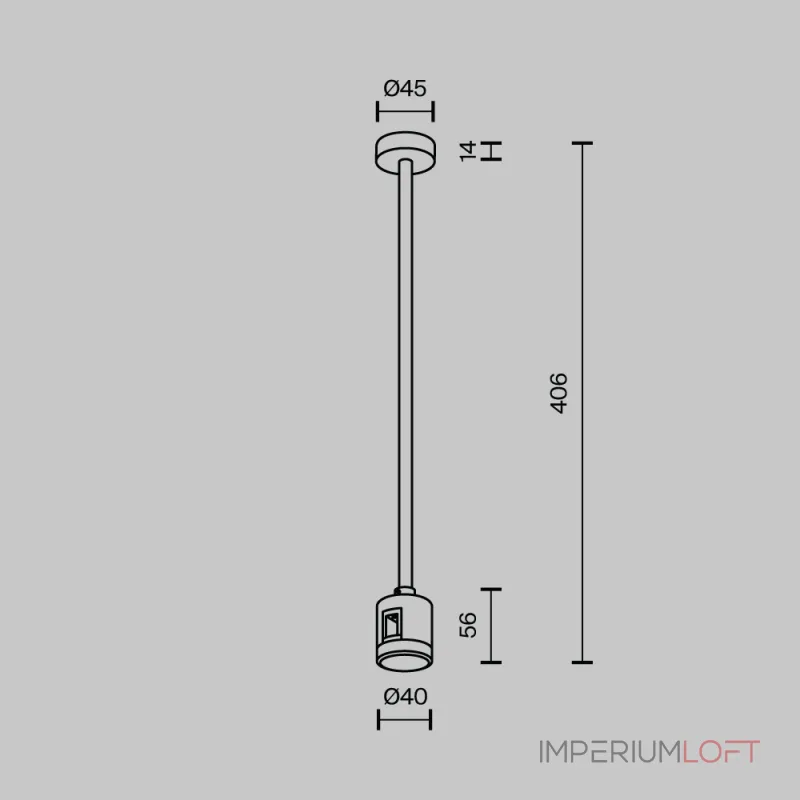 Крепление потолочное Medium 360мм с прямым коннектором питания Maytoni TRA158C-IPCL1-PT от ImperiumLoft