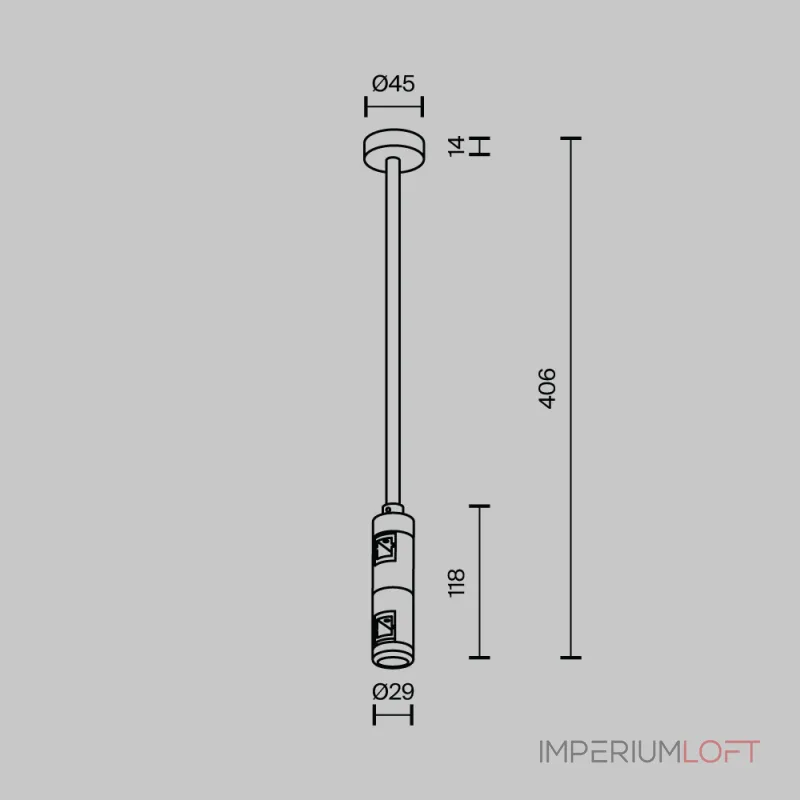 Крепление потолочное Medium двойное 300мм платина Maytoni Flarity TRA158C-D1-PT от ImperiumLoft