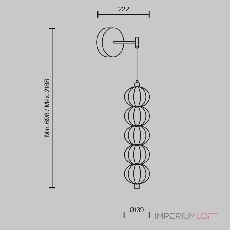 Настенный светильник (бра) Golden Cage MOD216WL-L10G3K от ImperiumLoft
