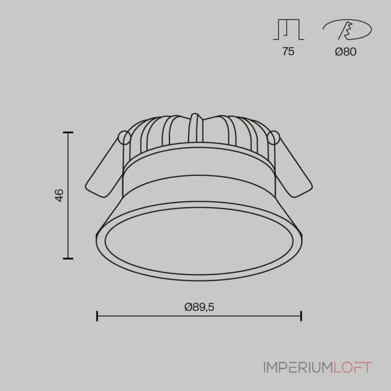 Встраиваемый светильник Maytoni Downlight DL055-8W3-4-6K-B от ImperiumLoft Встраиваемый светильник Maytoni Downlight DL055-8W3-4-6K-B от ImperiumLoft