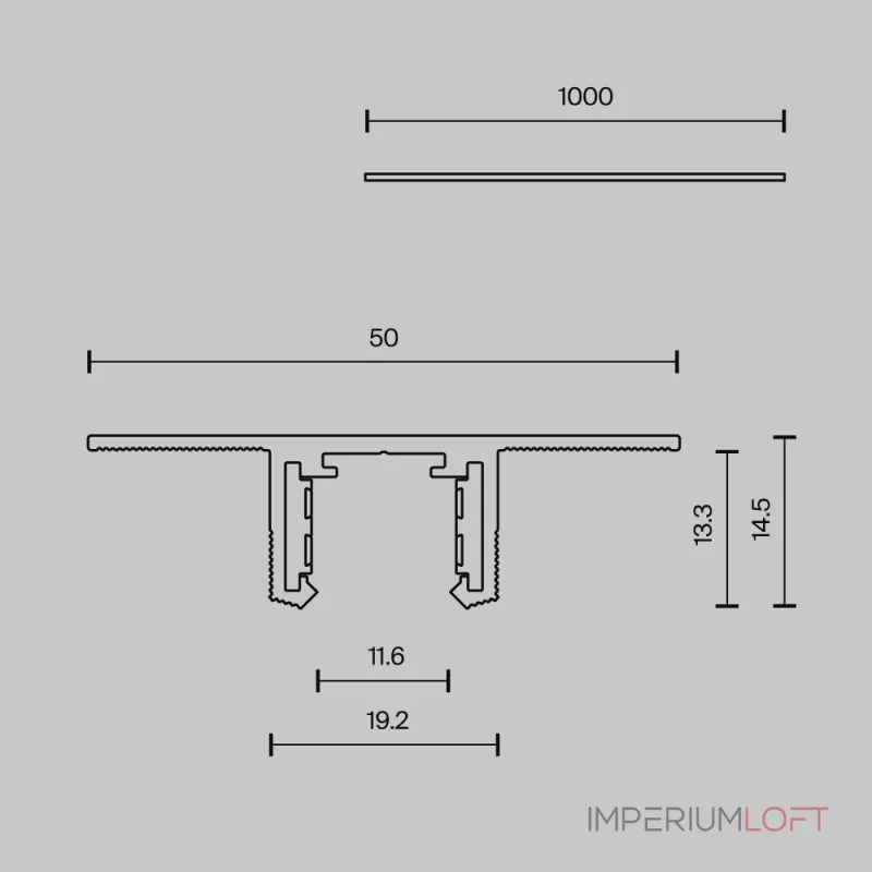 Шинопровод 1м встраиваемый под ГКЛ 12,5мм Maytoni Busbar trunkings Exility X TRX239-421.12B от ImperiumLoft