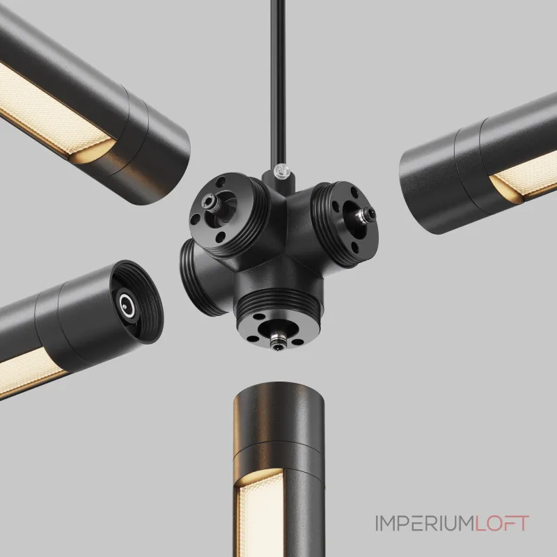 Х-образный вертикальный коннектор для системы Shelf с вводом питания Maytoni Shelf CA019L4C-P-B от ImperiumLoft