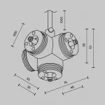 Х-образный вертикальный коннектор для системы Shelf с вводом питания Maytoni Shelf CA019L4C-P-B от ImperiumLoft