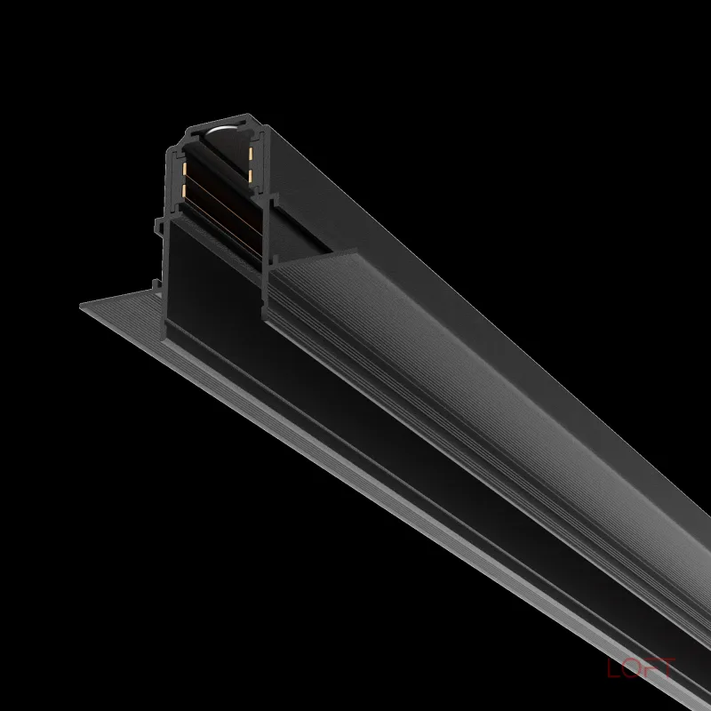 Шинопровод 2м Exility встраиваемый под ГКЛ 12,5мм, черный от ImperiumLoft