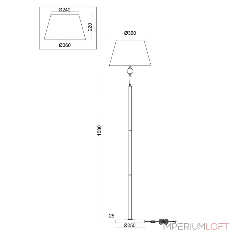 Напольный светильник (торшер) Rosemary FR5190FL-01BS1 от ImperiumLoft