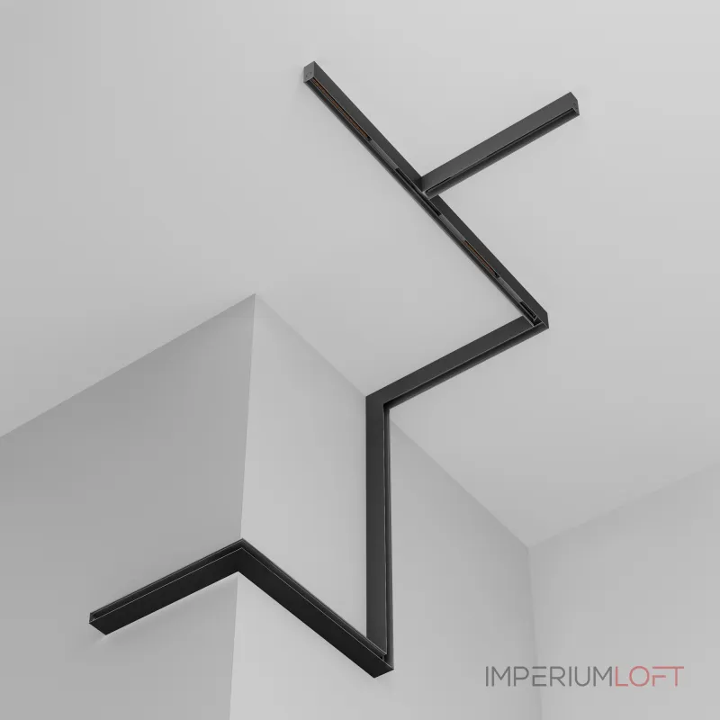 Шинопровод 2м Exility встраиваемый под ГКЛ 12,5мм, черный от ImperiumLoft