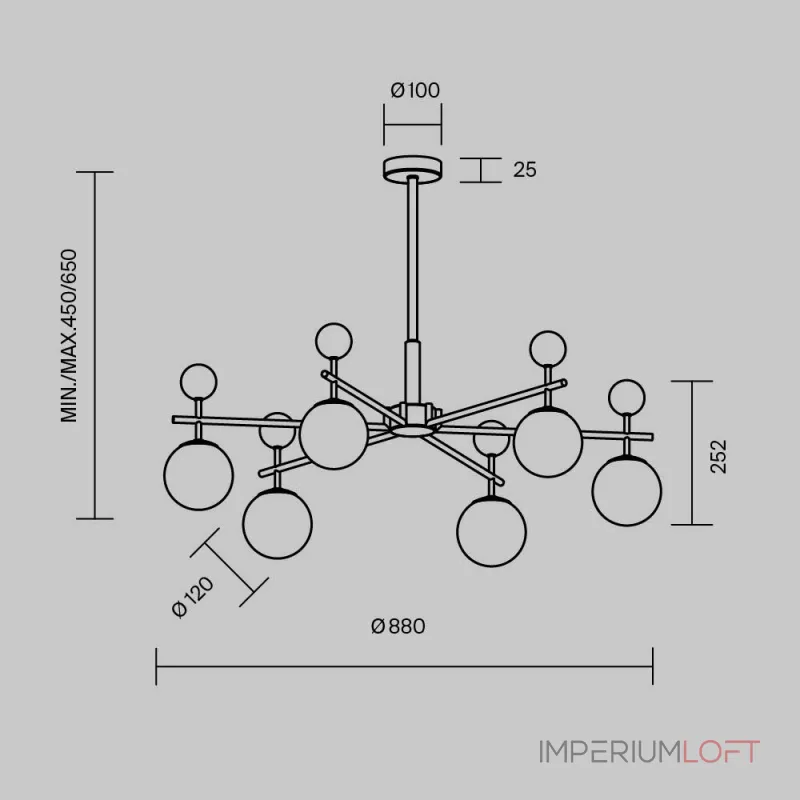 Люстра на штанге Maytoni Museo MOD436PL-07BS