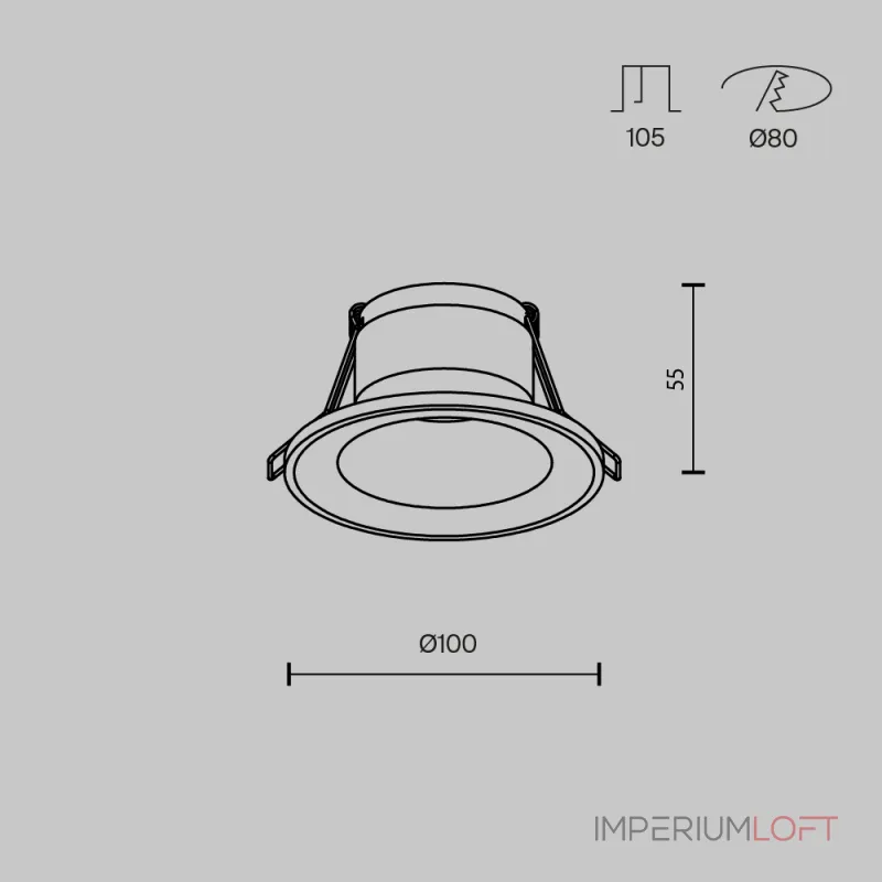 Встраиваемый светильник Maytoni Downlight DL094-GU10-W от ImperiumLoft
