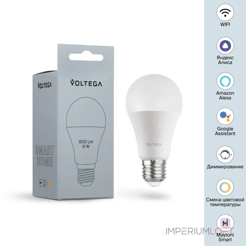 Светодиодная лампа Wi-Fi A60 E27 9W 2700K-6500K MIX DIM от ImperiumLoft Светодиодная лампа Wi-Fi A60 E27 9W 2700K-6500K MIX DIM от ImperiumLoft