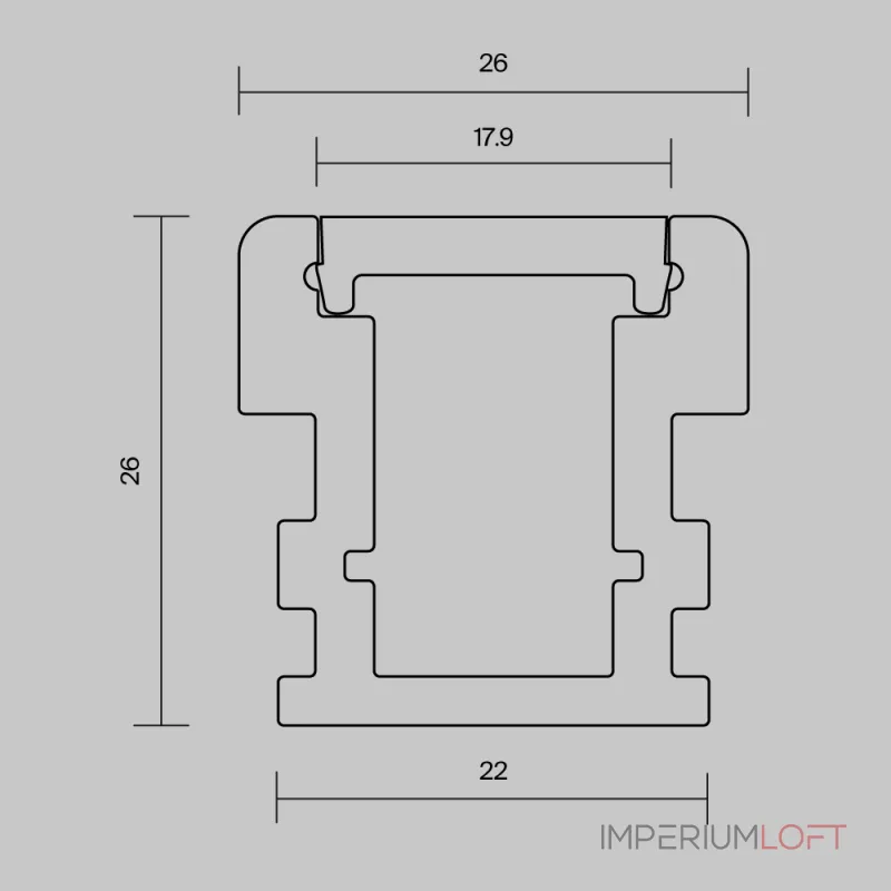 Алюминиевый профиль встраиваемый в пол 26x26 (Серебро, 2 м), ALM-2626-S-2M Maytoni 636016 от ImperiumLoft