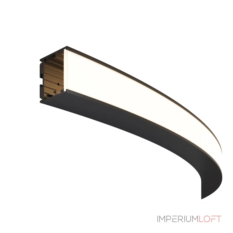 Радиусный профиль 35x35 ?1500мм внешний 1/4 круга черный Maytoni ALM-3535R-B-EX-90°-1.5M от ImperiumLoft