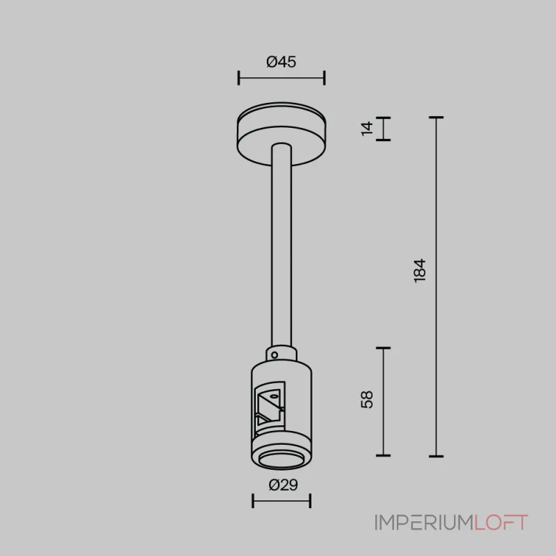 Крепление потолочное Short одинарное 138мм Flarity черный Maytoni FLARITY TRA156C-SL1-B от ImperiumLoft