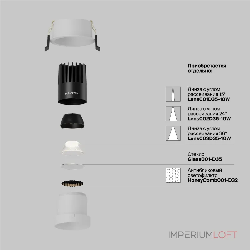 Встраиваемый светильник Maytoni Dip DL116-10W-4K-W от ImperiumLoft Встраиваемый светильник Maytoni Dip DL116-10W-4K-W от ImperiumLoft