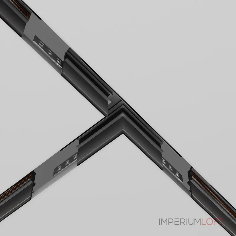 Коннектор Т-образный Exility встраиваемый под ГКЛ 12,5мм, черный от ImperiumLoft