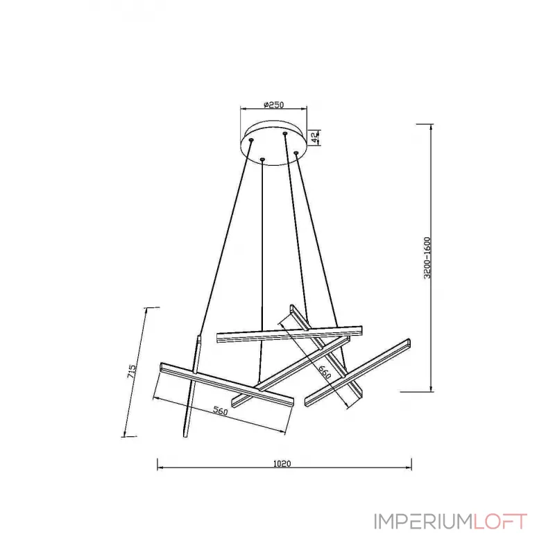 Подвесная люстра Maytoni Line MOD016PL-L80GK Подвесная люстра Maytoni Line MOD016PL-L80GK