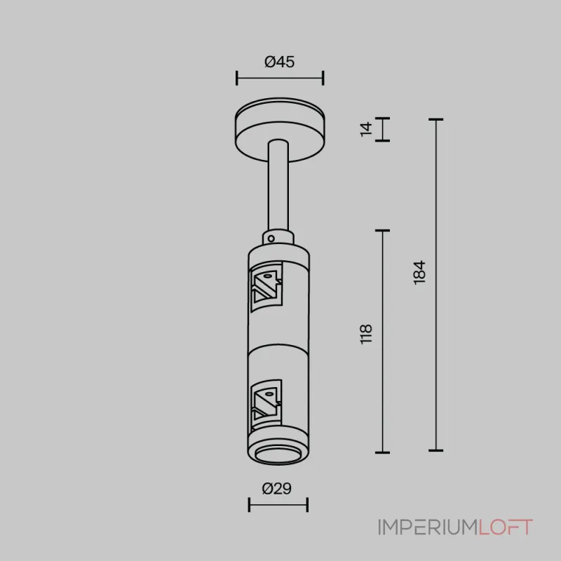 Крепление потолочное двойное Short 78мм платина Maytoni Flarity TRA156C-D1-PT от ImperiumLoft