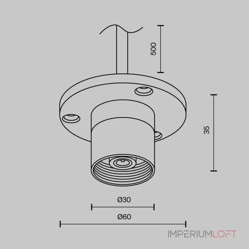 Основание для накладного монтажа системы Shelf с внутренней резьбой с вводом питания Maytoni Shelf CA023BI-P-B от ImperiumLoft