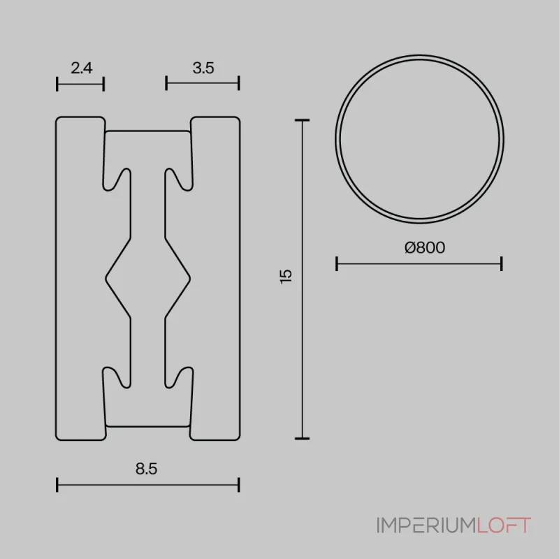 Шинопровод накладной/подвесной Maytoni FLARITY TRX154-R-D800-B от ImperiumLoft