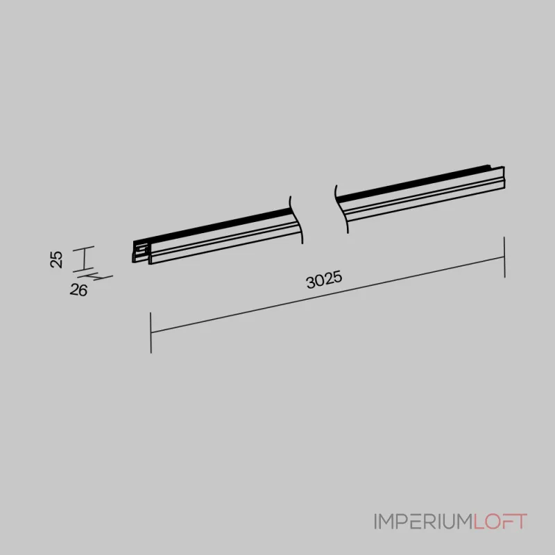 Профиль для уличной трековой системы Maytoni Elasity IP O-TR001-P-B3M от ImperiumLoft