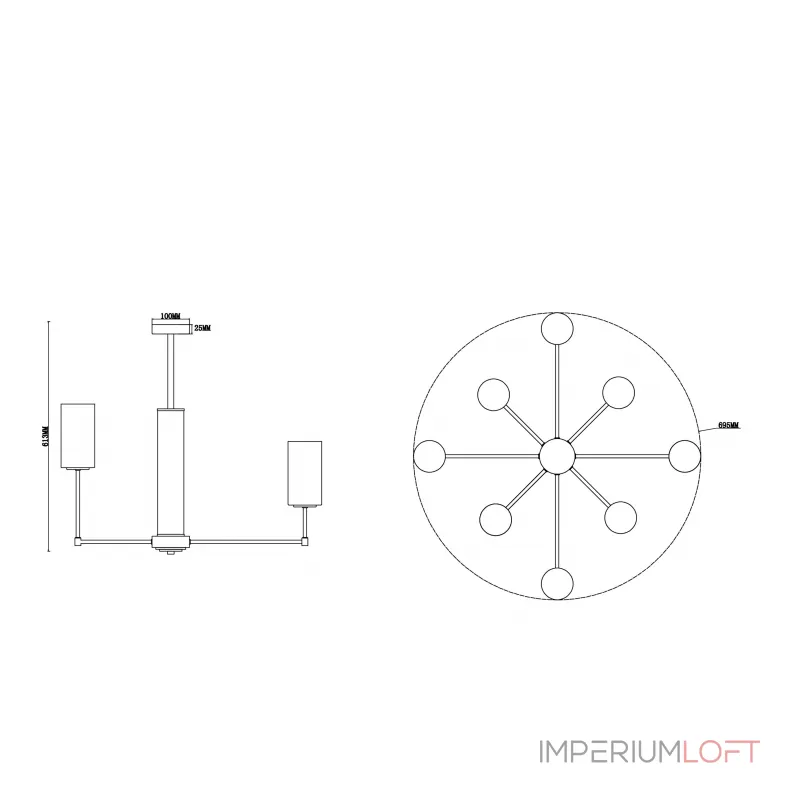 Люстра на штанге Freya Modern FR5184PL-08CH
