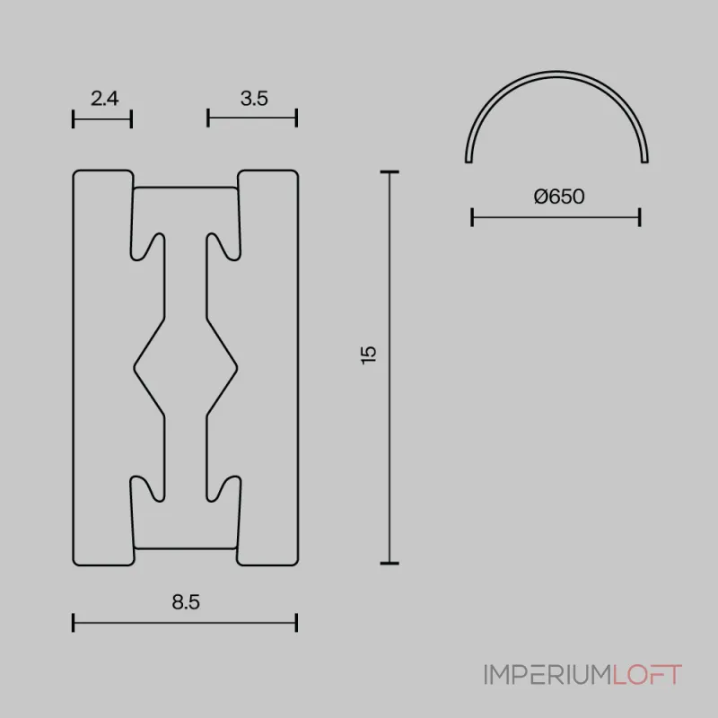 Шинопровод накладной/подвесной Maytoni FLARITY TRX154-SR-D650-B от ImperiumLoft