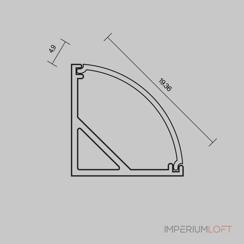 Рассеиватель для профиля 16×16 (Дуга, Чёрный, 2 м), ALM-1616R-B-DF-2M Maytoni 642027 от ImperiumLoft