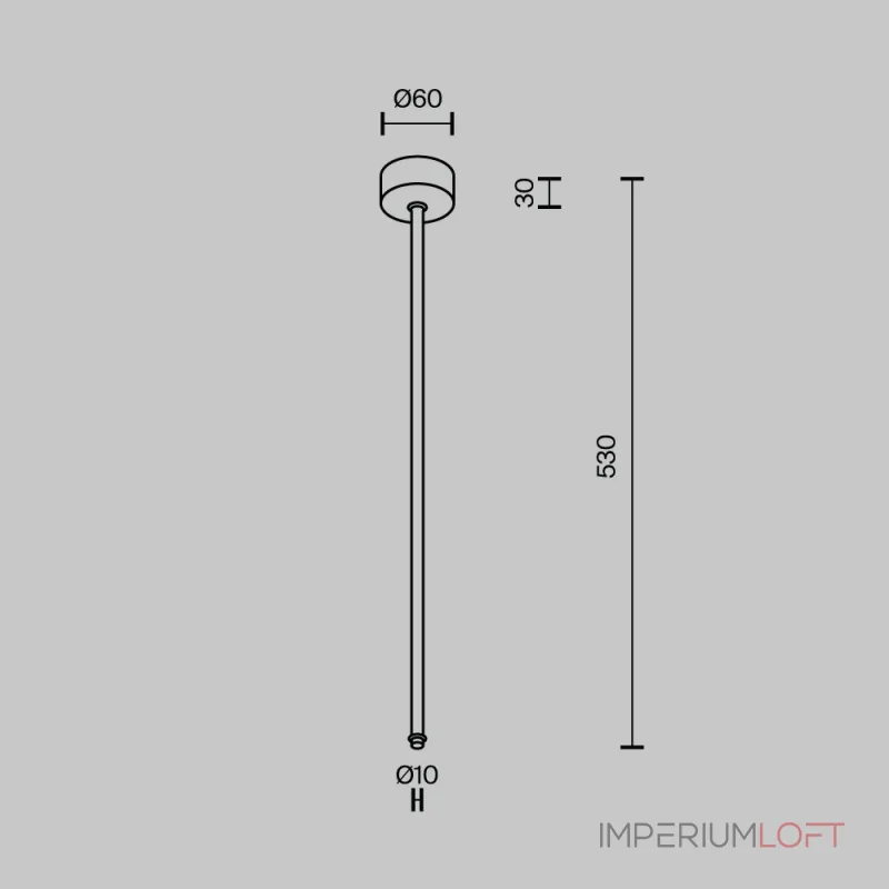 Подвес на жёстком основании с потолочной чашей для системы Shelf Maytoni Shelf CA030C-SL-L500-B от ImperiumLoft