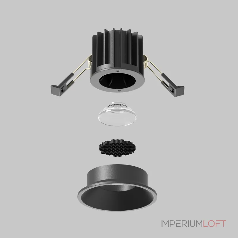 Встраиваемый светильник Maytoni Round DL058-7W2.7K-B от ImperiumLoft