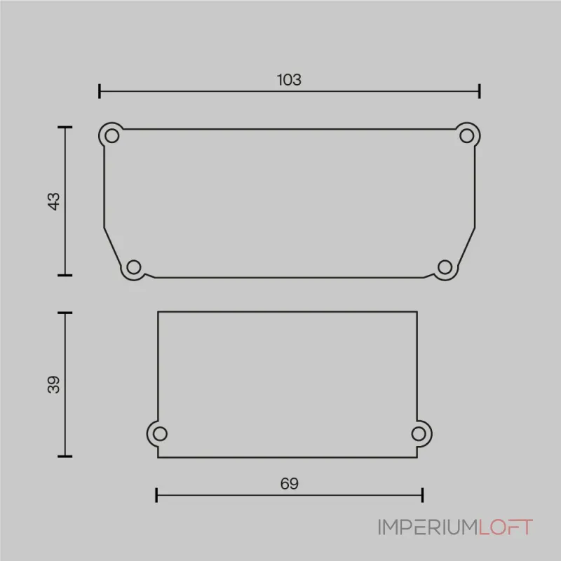 Заглушка декоративная белая 2шт. + фиксирующая черная 2шт. для профиля ALM-9940-SC от ImperiumLoft